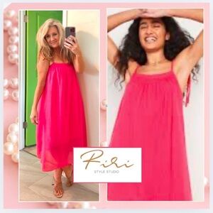 Riri, Strappy,Flirty, Easy-Wear Dress in Poppy-Pink, Excellent Condition, Size M